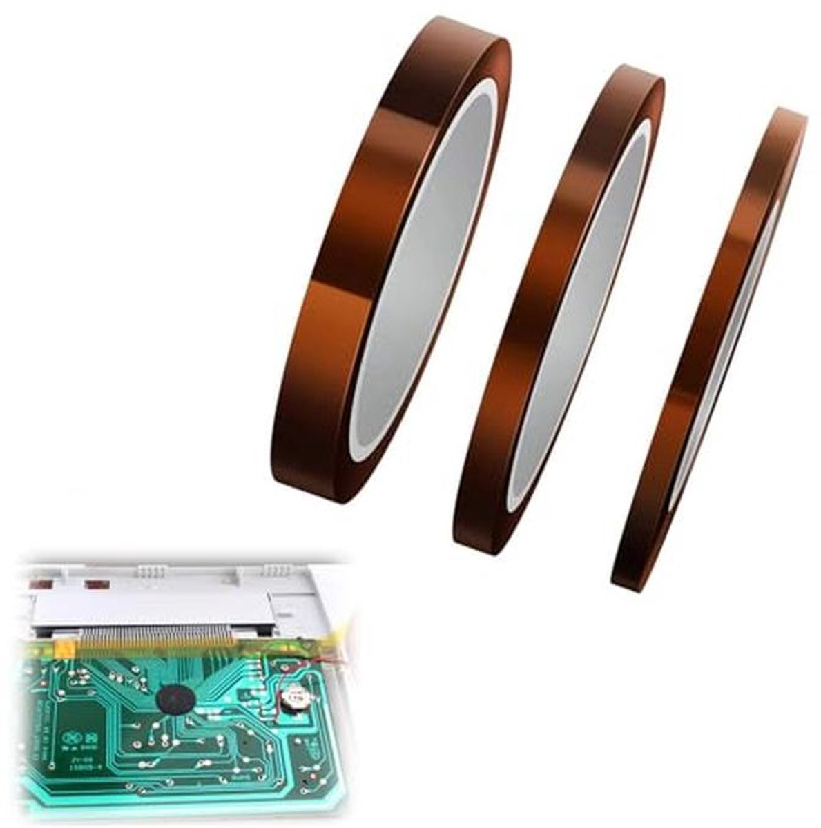 Hittebestendige Polyimide Tape voor 3D-printers en Elektrisch Gebruik - 3 Rollen 5 mm, 10 mm, 15 mm