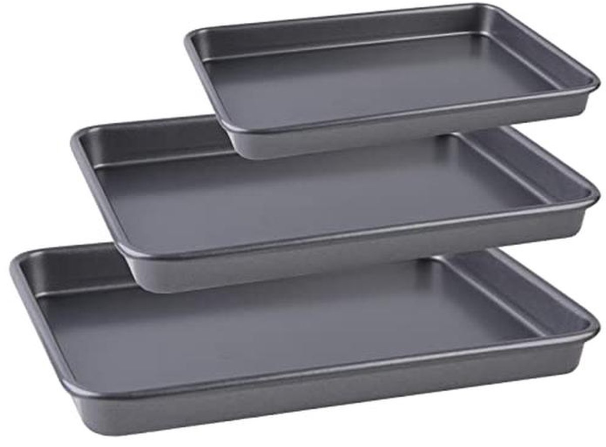 Bakplaat Set - 3-delige Zware Bakvorm voor Oven in Diverse Maten