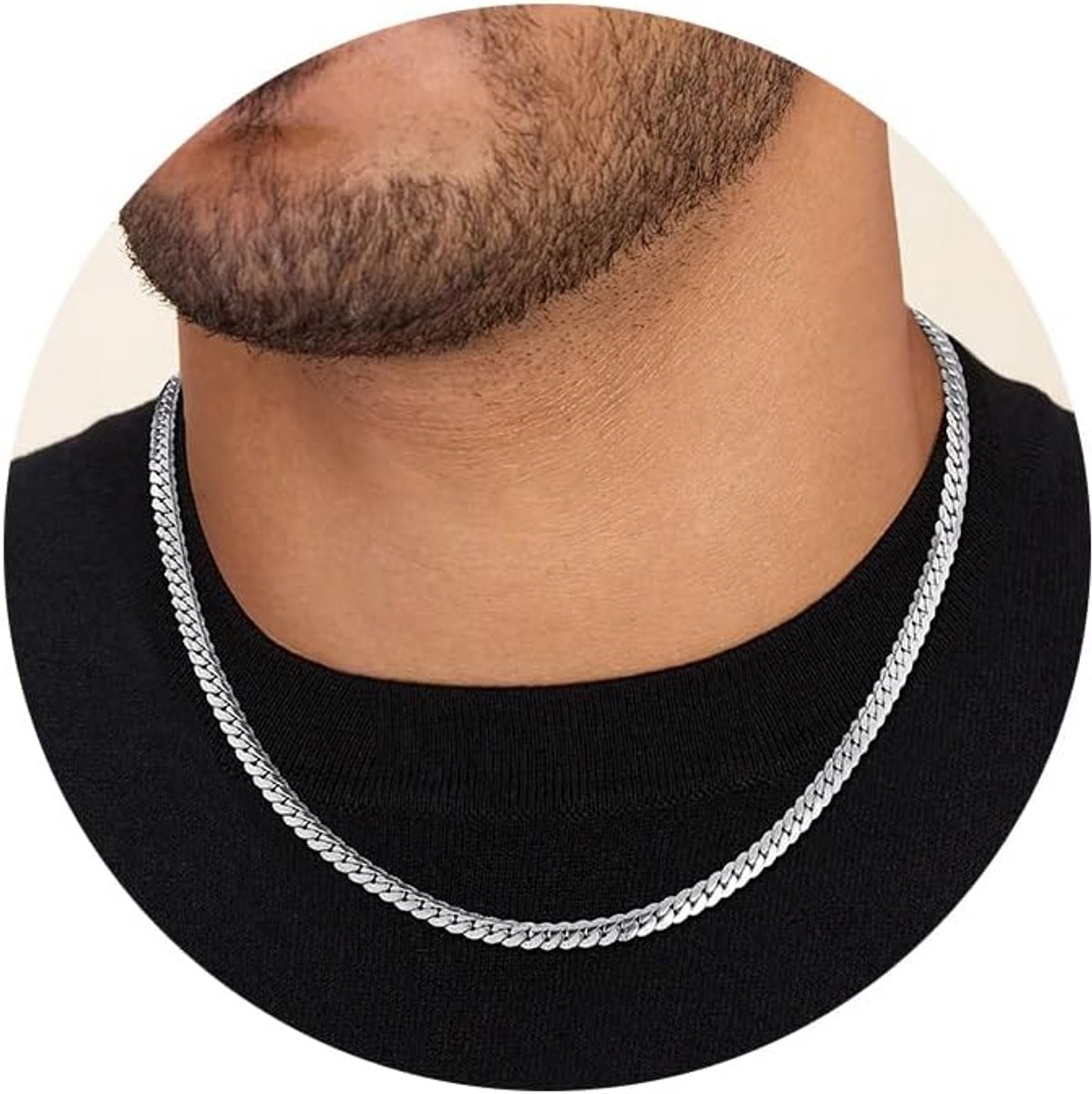 Herenketting Zilver Goudkleurig Stainless Steel Waterproof Sieraad