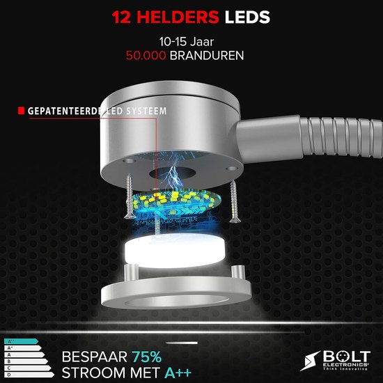 Bedlampjes Hoofdbord - Leeslampjes - Bedlamp Slaapkamer Volwassenen - Grijs — afbeelding 5