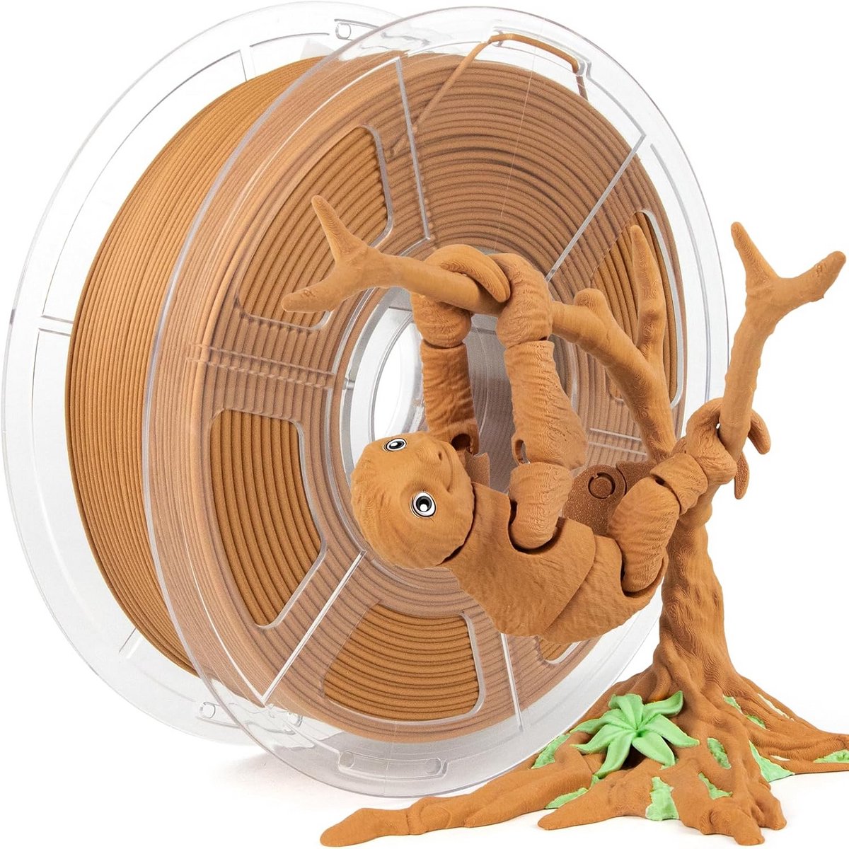 PLA+ Hout Filament 1.75mm Geel 1kg voor 3D Printer - 20% Houtpoeder