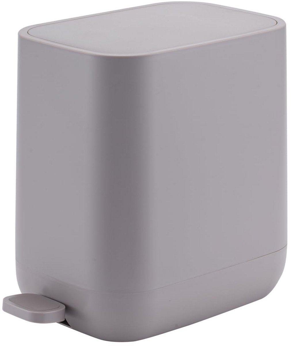 Pedalemmer 6 Liter Rechthoekig - Stille Sluiting - Beige Afvalbak voor Keuken en Badkamer
