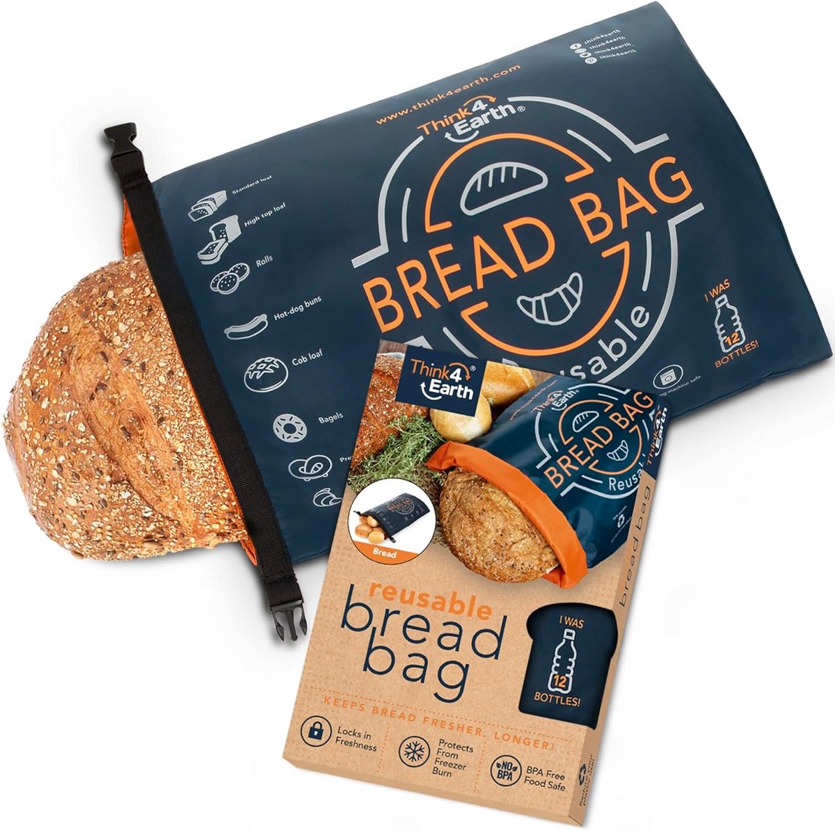 Grote Herbruikbare Broodzakken voor Zelfgebakken Brood en Vriesbestendig Bewaren