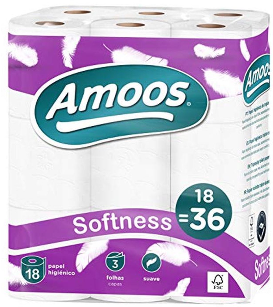 Toiletpapier - Zacht papier - Dagelijks gebruik - 3-laags comfort - 18 rollen - Wit