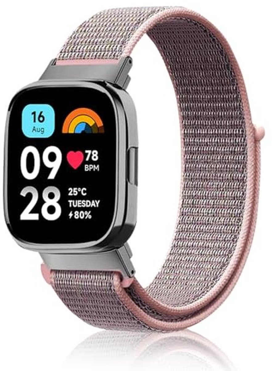 Zachte Nylon Sportarmband voor Smartwatch met Klittenbandsluiting
