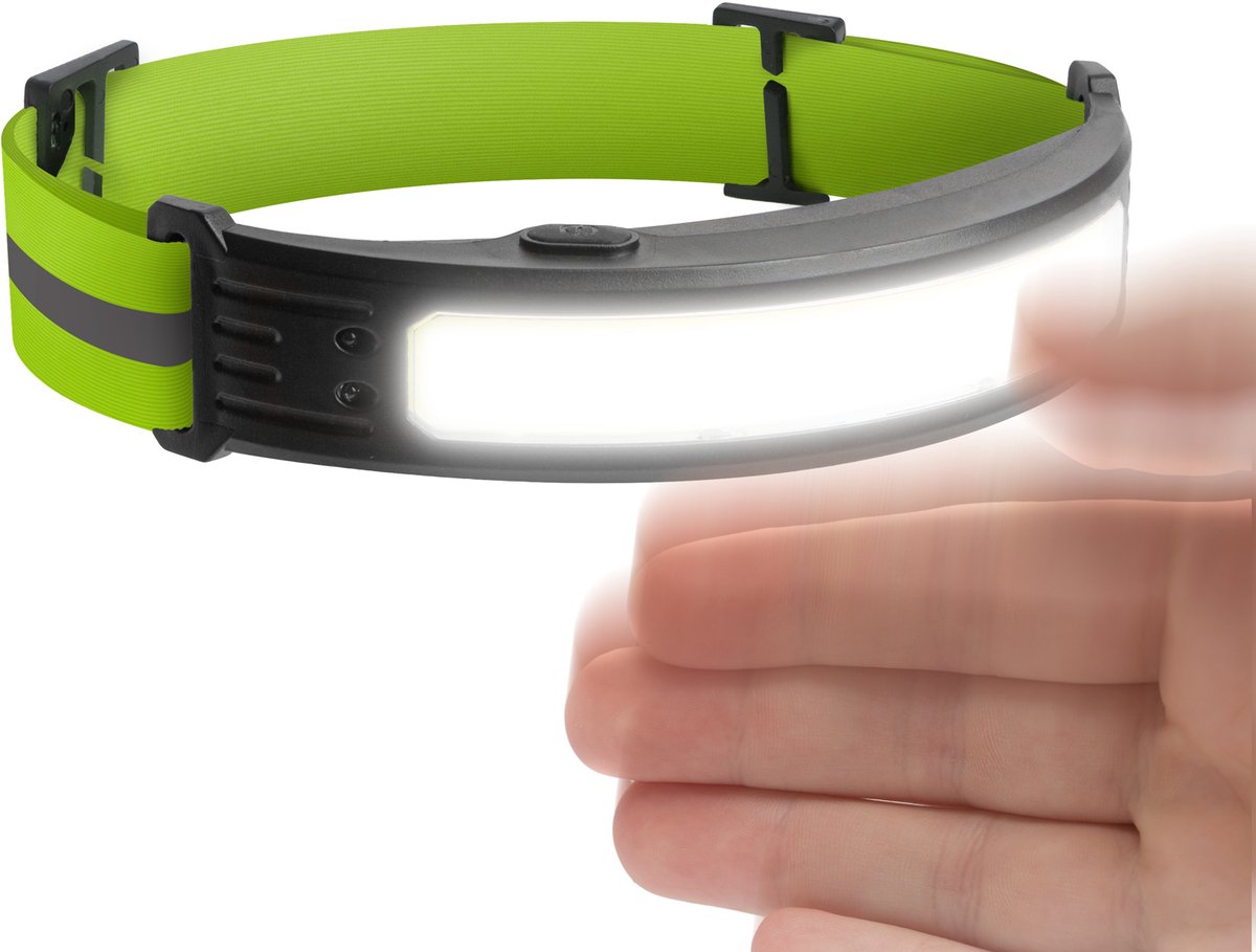 COB LED Hoofdlamp - 350 Lumen - Gebarenbediening - Wit/Rood Licht - 5 Modi - 800mAh Oplaadbaar - IP54 - Verstelbare Hoofdband - Voor Fietsen Wandelen Kamperen [18583]
