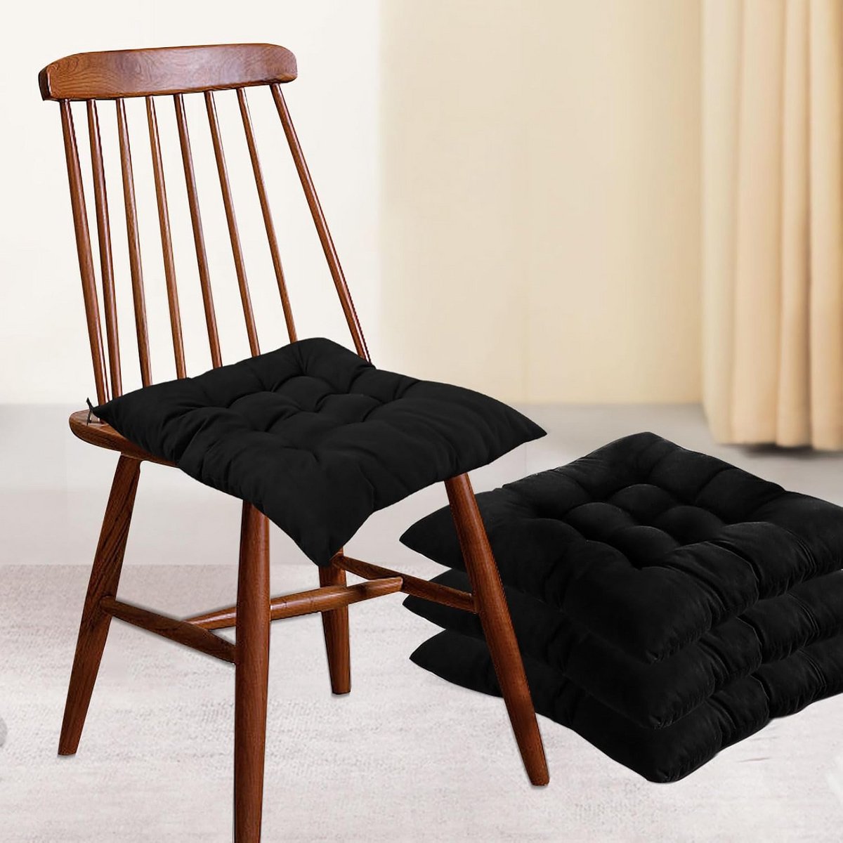 Set van 4 Stoelkussens 40 x 40 cm - Zitkussen voor Binnen en Buiten - Comfortabel en Duurz