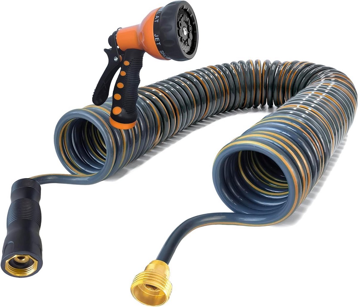 Flexibele Spiraalslang 20 Meter met Sproeikop voor Tuinirrigatie
