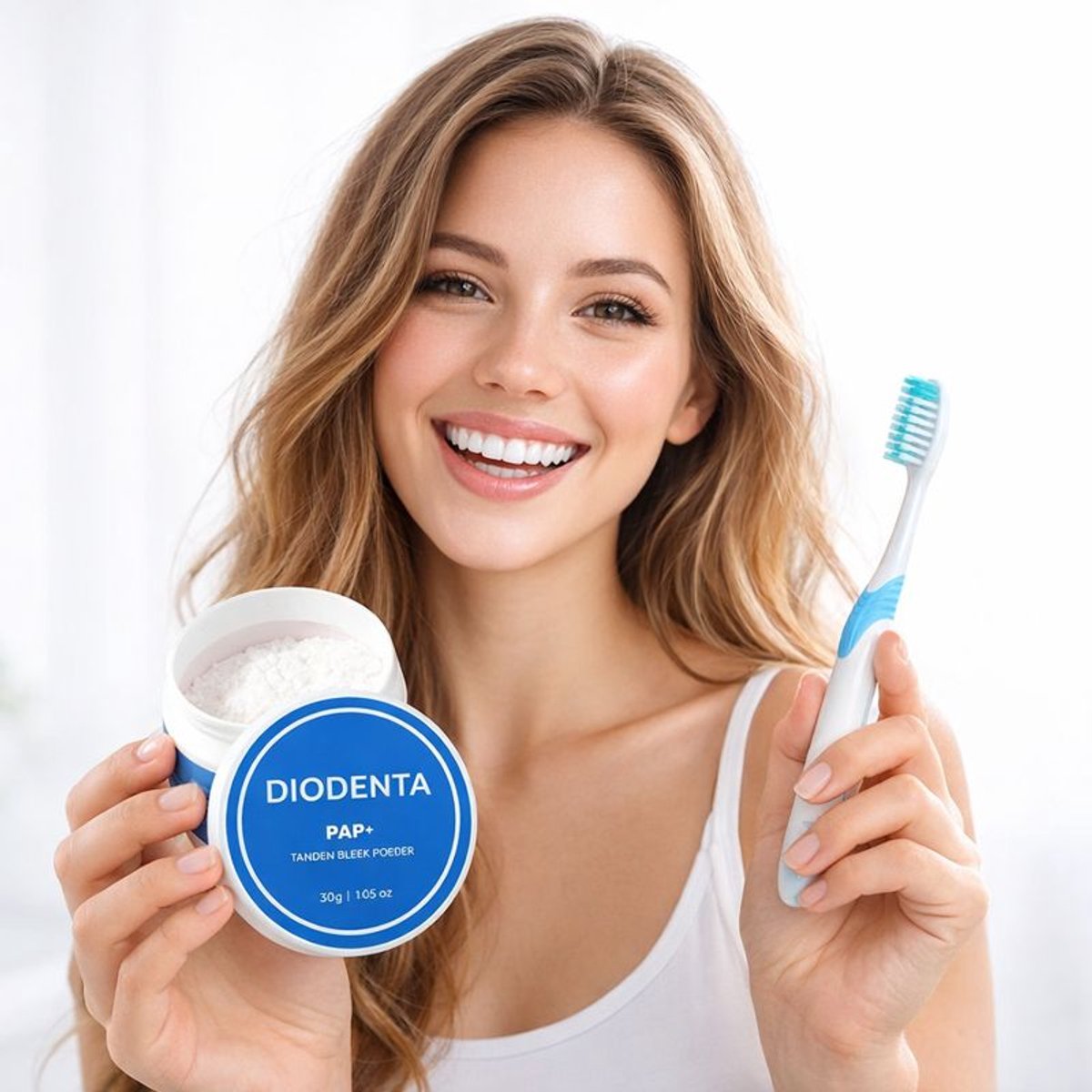 Bleek PAP Poeder - Tandenbleek Poeder - Tanden Bleken Poeder - Tanden bleken - tandbleekpoeder - tandbleek poeder - Tandenbleek - Zonder Peroxide - tandenblekers - teeth whitening - tandenbleekset - DIODENTA PAP+ Tandenbleekpoeder – 30g
