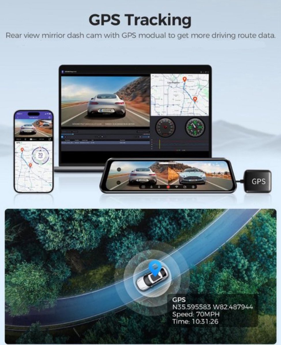 Dashcam voor auto voor en achter – Dual dashcam – Voor- en achtercamera – Autocamera – Full HD dashcam – Dashcam met nachtzicht – Dashcam met bewegingssensor – Groothoeklens – Parkeermodus – Loop recording – Dashcam met SD-kaart – foto 2
