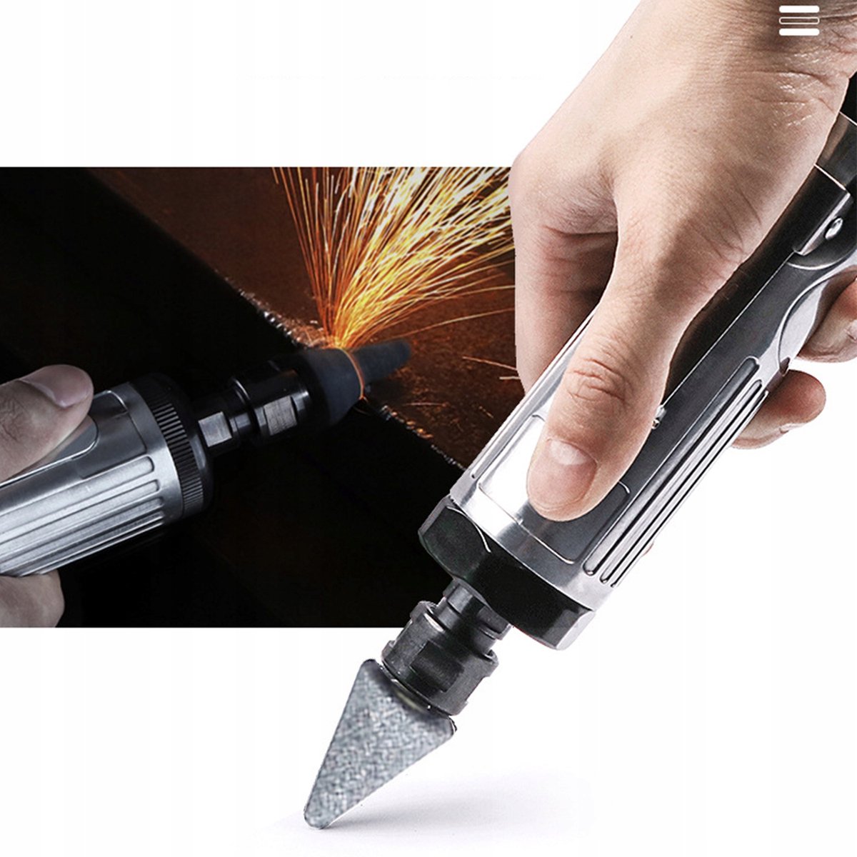 Luchtslijper - Pneumatische Slijpmachine - 25000 RPM Snelheid - 10 Slijpkoppen Set - Ideaal voor Ontbramen & Polijsten - Voor Metaal, Hout & Kunststof – foto 8