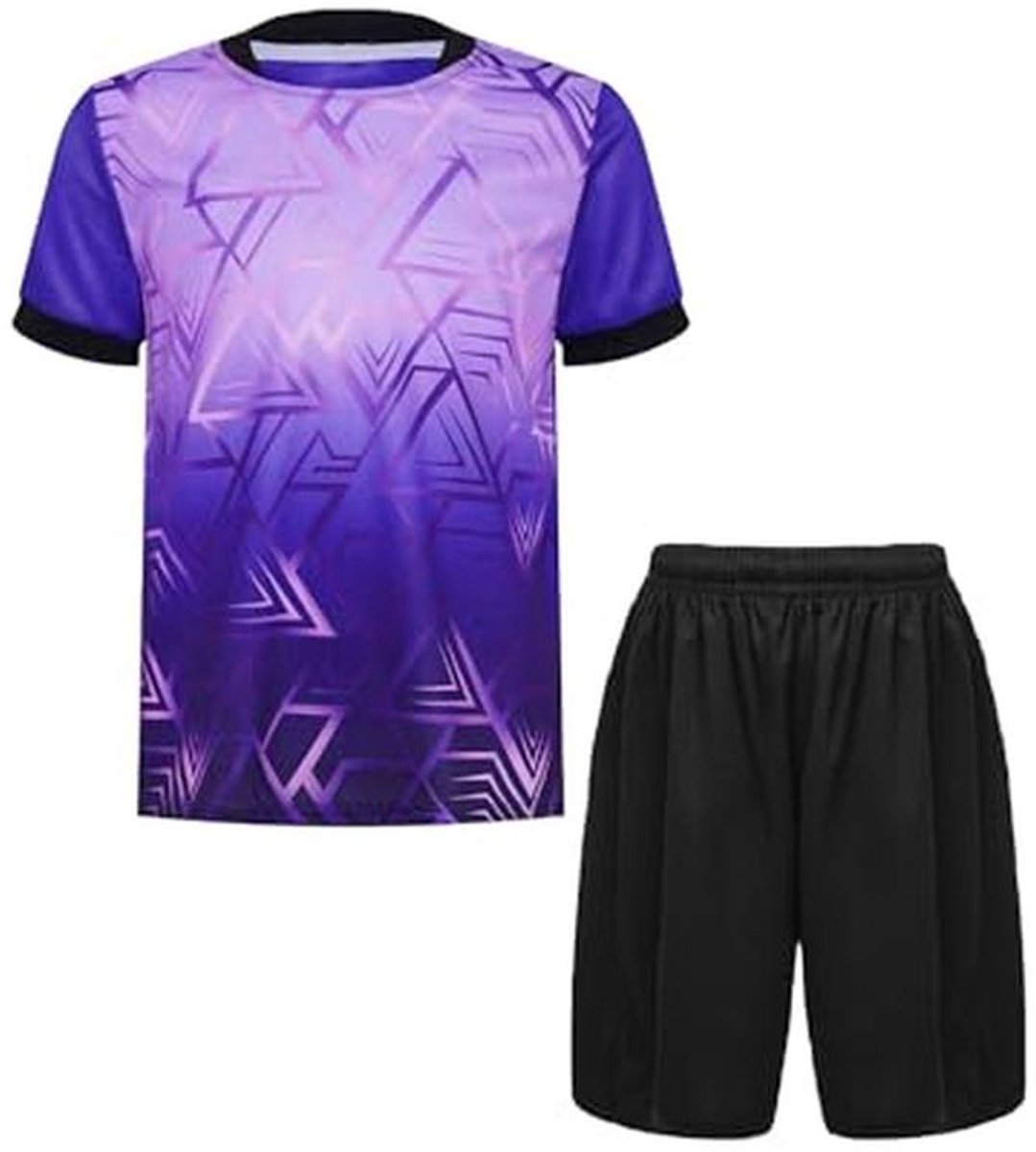Sportkleding jongens met korte mouwen, sportshirt en korte broek, loose fit voor voetbal en basketbal