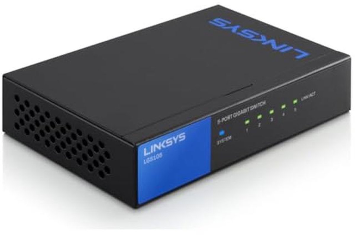 Netwerk Switch - Ethernet Hub - Netwerk Uitbreiden - Plug and Play - 5 Poorten - Metaal