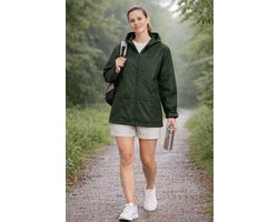 Rainy Days – Lichte Dames Donker Groen Regenjas voor Zomerse Buien - Maat S