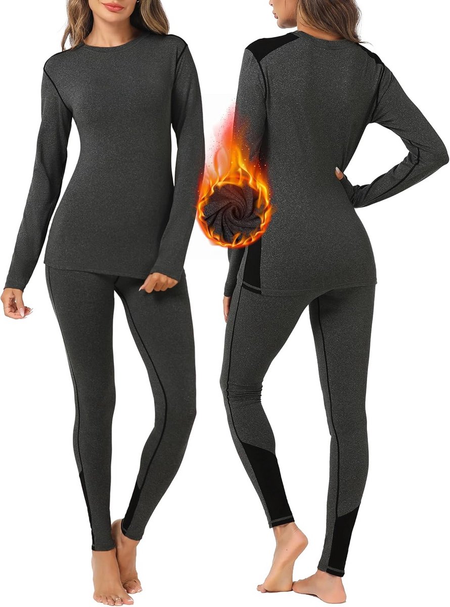 Warme Thermokleding Set voor Dames – Fleece Gevoerd Thermo Ondergoed voor Winter Sport en Buitenactiviteiten Warme Thermokleding Set voor Dames – Fleece Gevoerd Thermo Ondergoed voor Winter Sport en Buitenactiviteiten