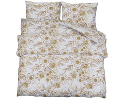 Dekbedovertrekset | Beddengoed 260x220 cm katoen wit en bruin