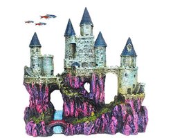 Aquarium decoratie - 22 x 8 x 25 cm - Aquariumkasteeldecoratie - Schuilplek - Grot - Luxe Aquarium Decoratie - Aquarium versiering - Realistische hars ornamenten voor vistank landschapsarchitectuur - Duurzaam en stabiel