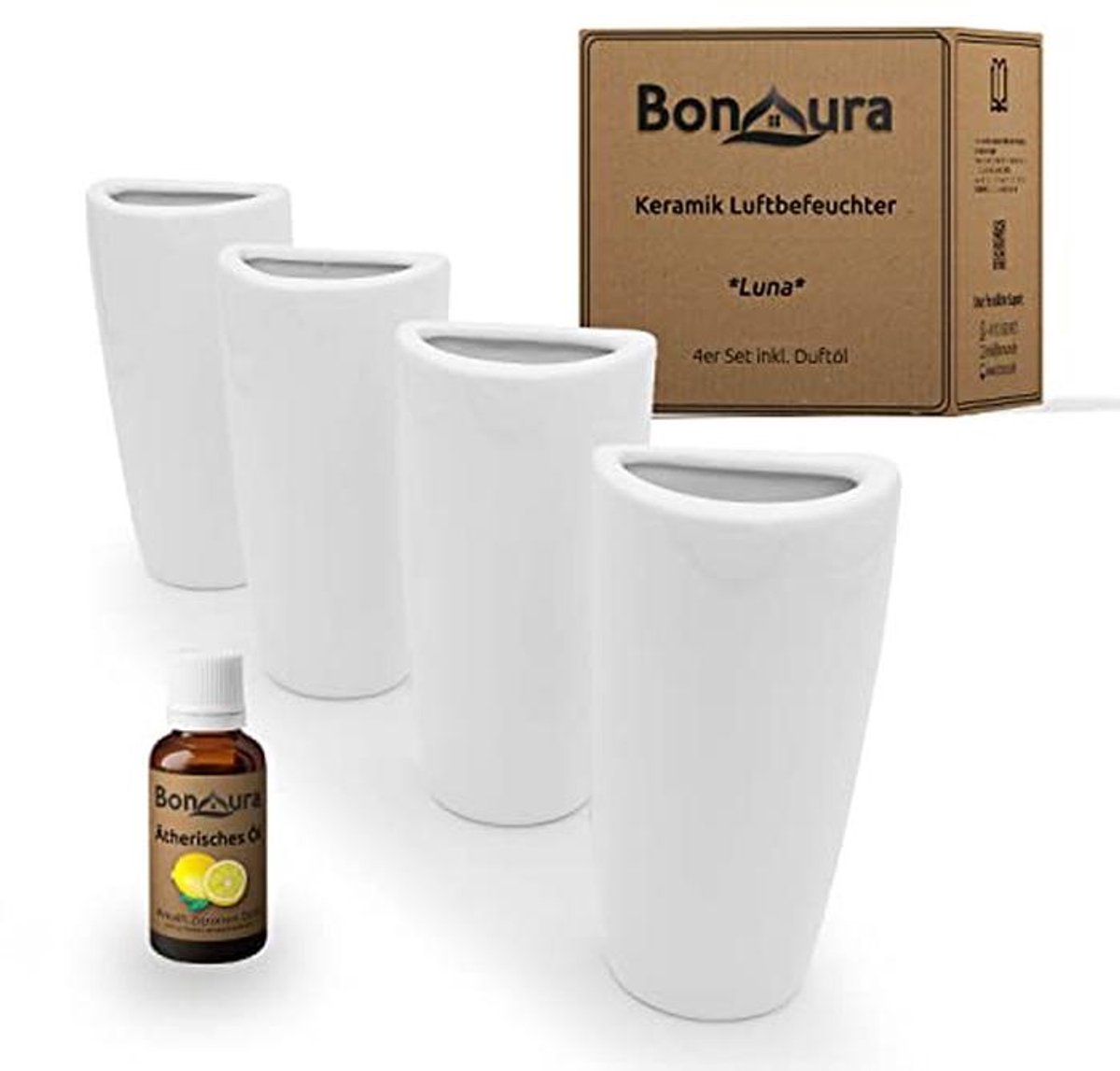 Keramische Luchtbevochtiger met Aromatherapie - Set van 4 - Waterverdampers voor Radiator - Ideaal voor Slaapkamer en Woonkamer