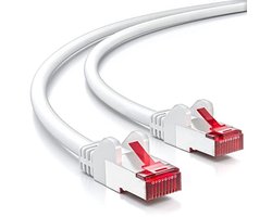 deleyCON 20m CAT6 Patchkabel S/FTP PIMF Afscherming CAT-6 RJ45 Netwerkkabel Ethernetkabel LAN DSL Switch Router Modem Access Point Patchvelden - Wit