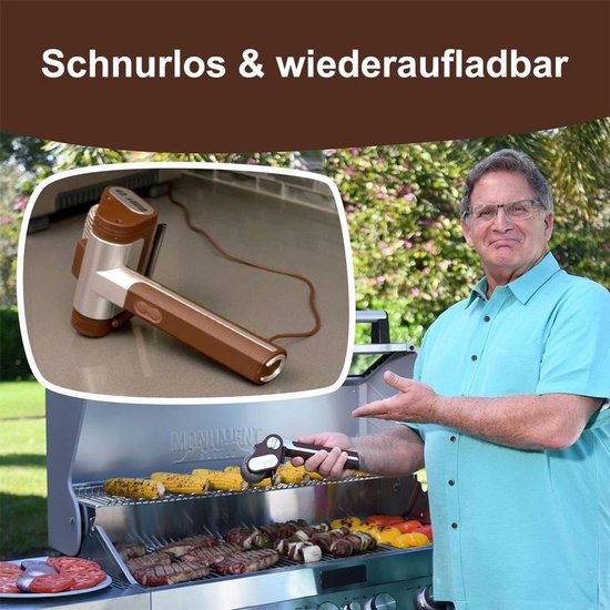 Elektrische grillreiniger met LED-verlichting - geen voorverwarming nodig, vaatwasmachinebestendig, perfect voor buitenbarbecues. van Merkloos — afbeelding 4