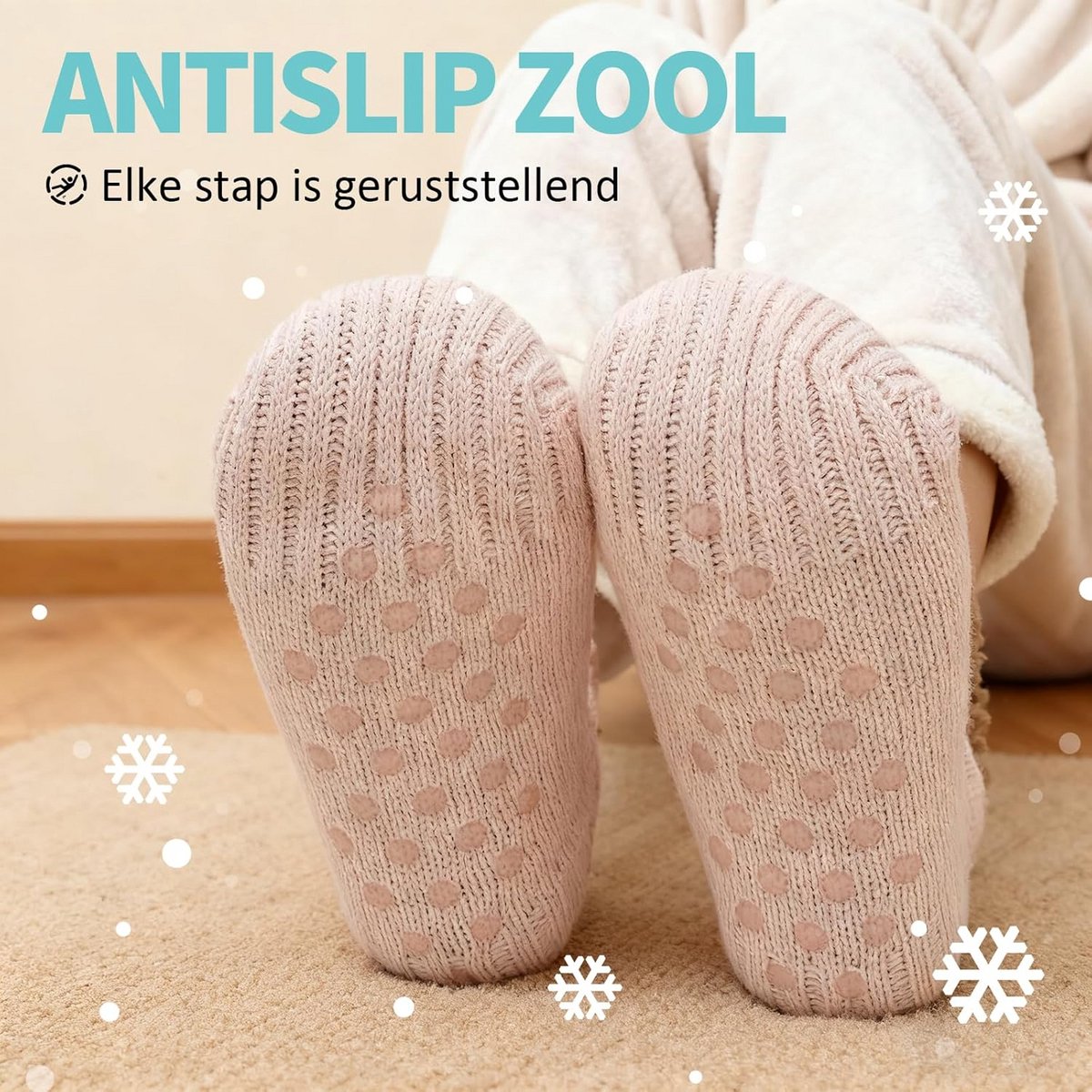 Warme Huissokken Dames met Antislip & Zachte Voering - Comfortabele Winter Sokken voor Binnen — cadeau in Mode & Accessoires - foto 4