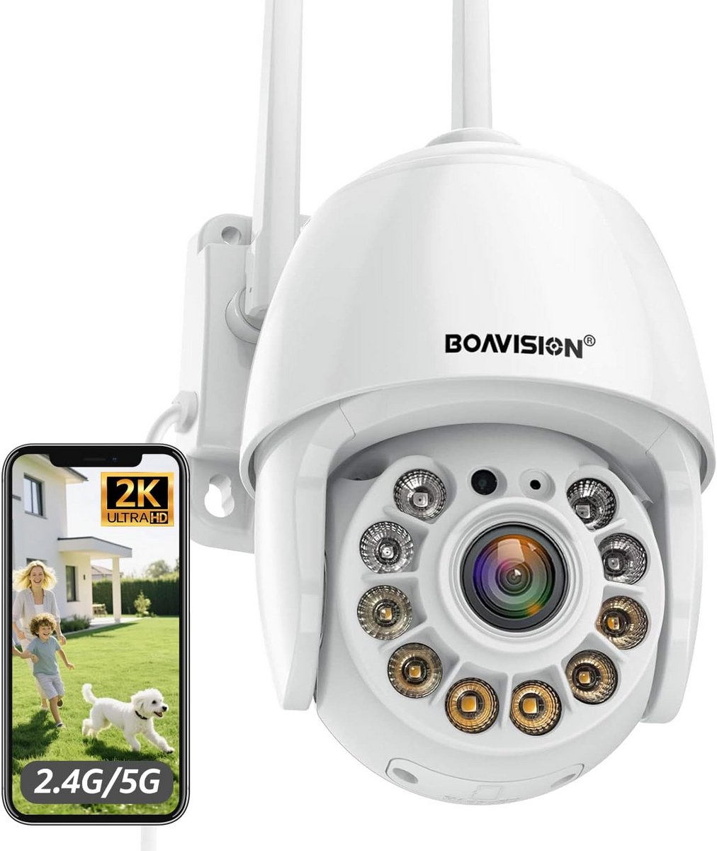 Draadloze Buiten Beveiligingscamera WiFi HD 1080P Nachtzicht PTZ