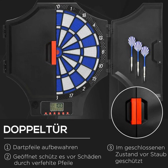 Benelux Select Elektronisch Dartbord - Dartsbord - Electronisch Dartbord - Tot 8 Spelers - Soft Tip - 31 Spellen - 83 x 45 x 4 cm van benelux-select — afbeelding 4