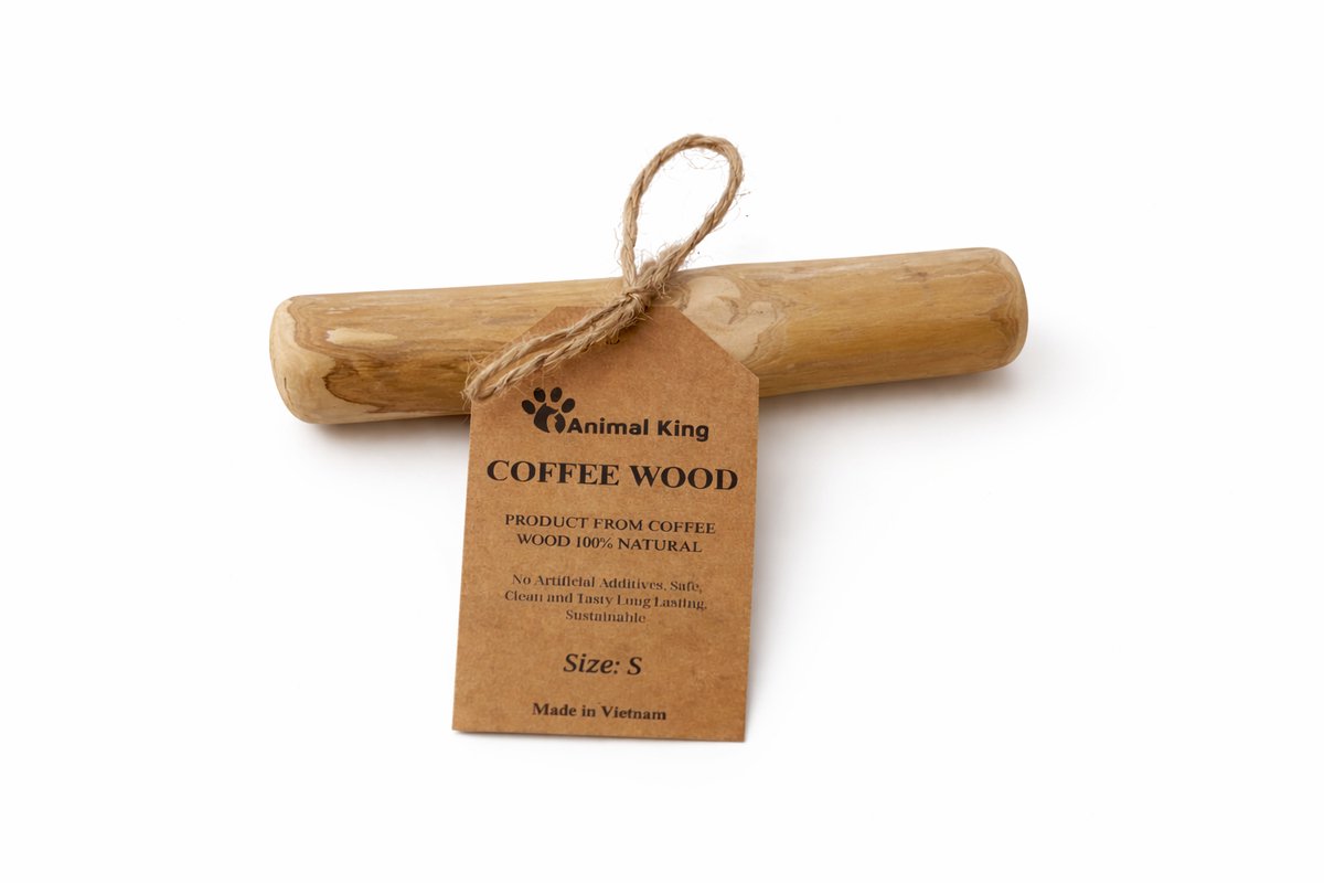 Koffieboom Kauwwortel Hond S - Harde Kauwsnack Hypoallergeen - Voor Kleine Hond Verminderd Tandplak - Animalking - Hondensnacks - Kauwstaaf - Kauwbot - Coffee Wood