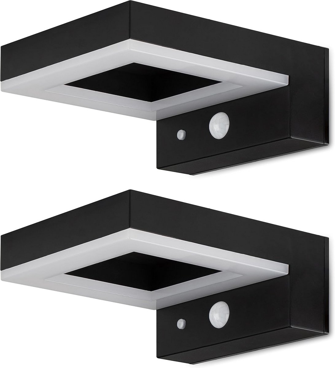 Solar Buitenlamp met Bewegingssensor - 600 Lumen - Waterbestendig - 2 Stuks