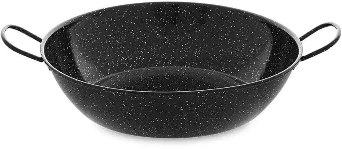 Diepe Pan met Handvat Vaello Zwart Geëmailleerd Staal (Ø 38 cm)