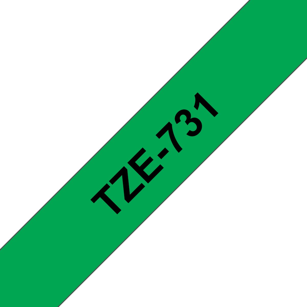 TZ-731 12mm - black on green - laminated (8m)