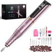 Beeperfect® Draadloze Elektrische Nagelvijl Pro Edition - Nagelfrees - Manicure en Pedicure set - Oplaadbaar - 11 Bitjes en 60 Schuurrolletjes - 30.000RPM - Roze