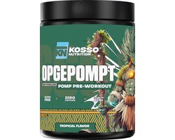 Kosso Nutrition – Opgepompt – Tropical – Cafeïnevrije Pre-Workout – Pomp & Focus – 390g