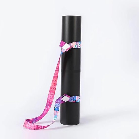 2-delig - Draagriem voor yogamat - Yogariem - Bedrukte riem - Bindriem - Opbergriem - Hulprekriem - Iriserende kleur - 170 x 3,8 cm - Geschikt voor yogamatten, oefeningen en fitness. — afbeelding 5