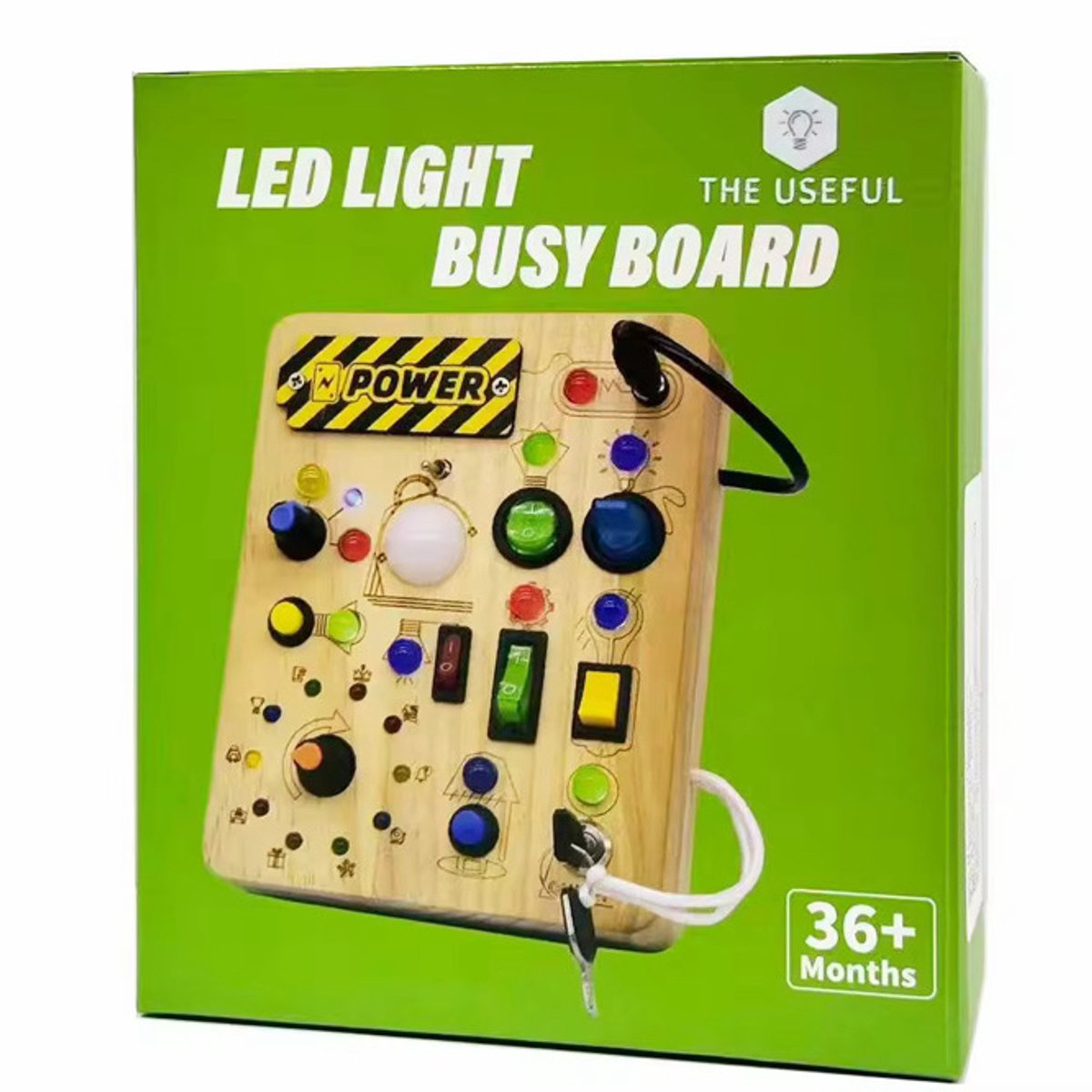 Vionel Montessori Speelbord - Montessori Busy Board - Activity Board - Montessori Houten Speelgoed - Sensorisch Educatief Speelgoed voor Baby's en Peuters - Activiteitenbord — afbeelding 5