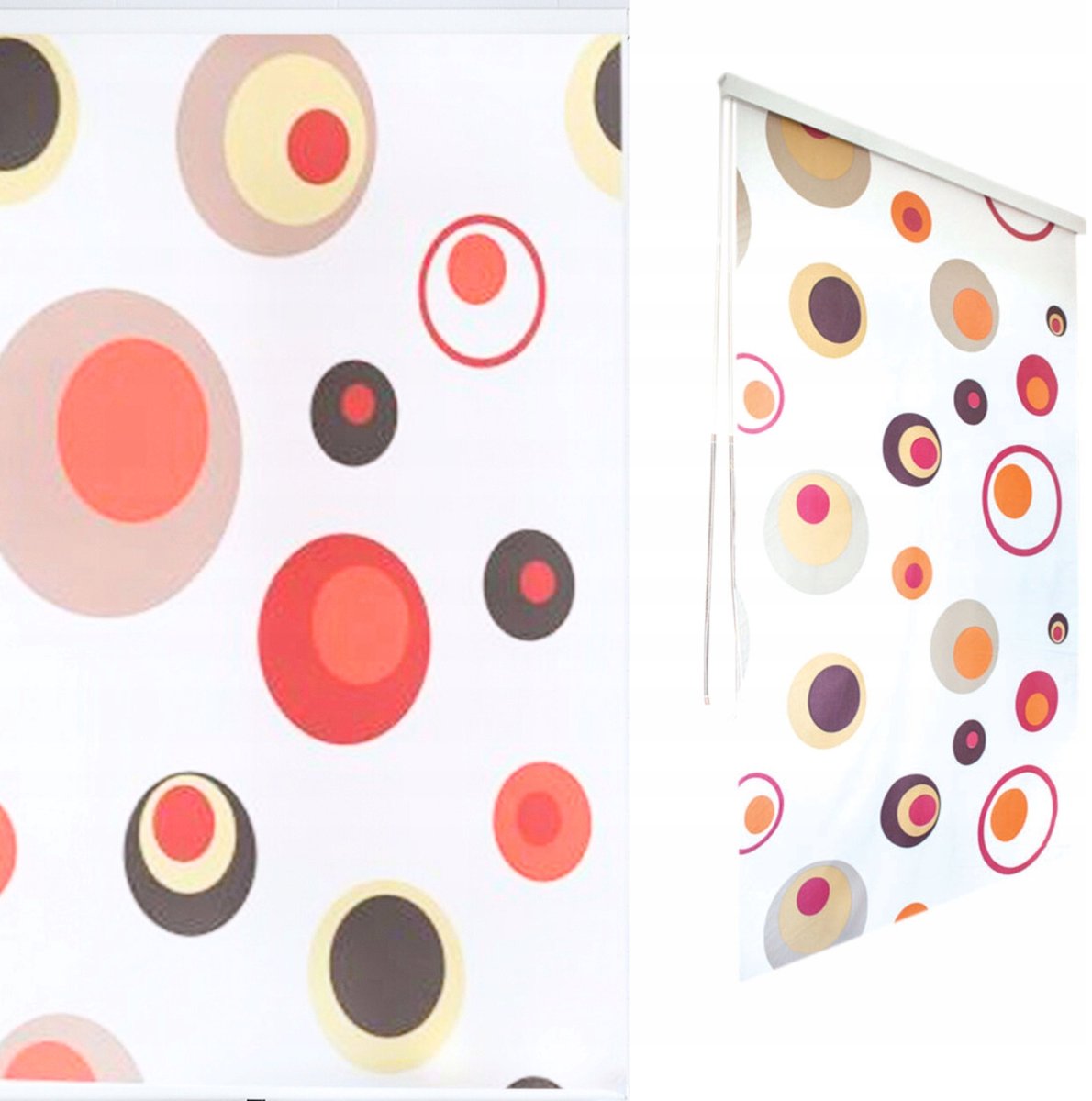 Douchegordijn Rolgordijn Wit Geometrisch 80x240cm - Ruimtebesparend