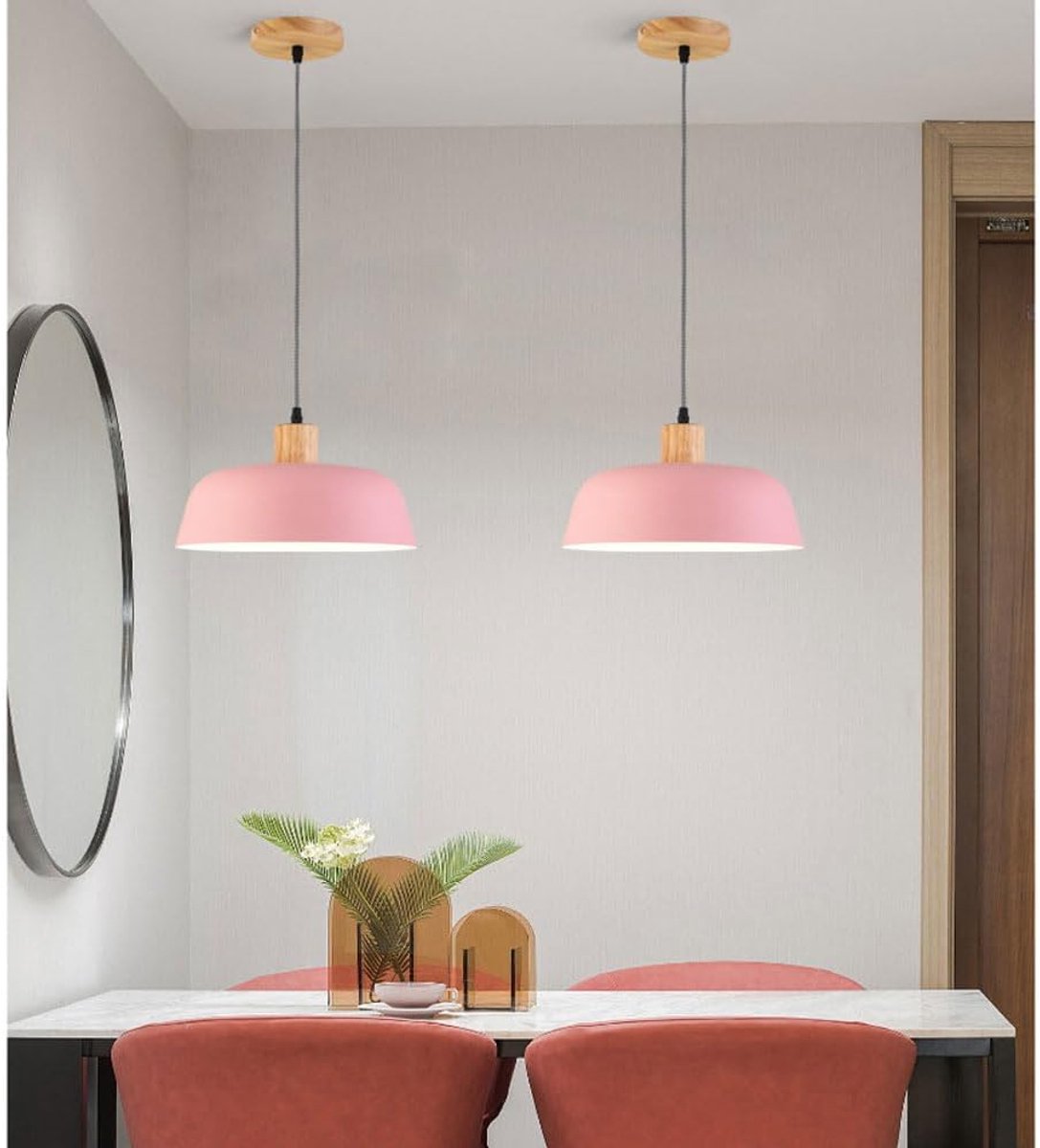 Nordische Hanglamp van Hout en - Metaal – Industriële Plafondlamp Verstelbaar - Medahomest