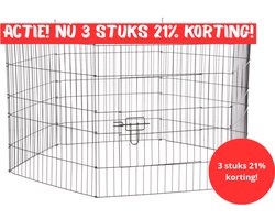 Konijnenren - Draadren - Caviaren - KG1 - Zwart - Goedkoop - Opvouwbaar - Stevig - Eenvoudig in gebruik - Konijn - Cavia - Knaagdier
