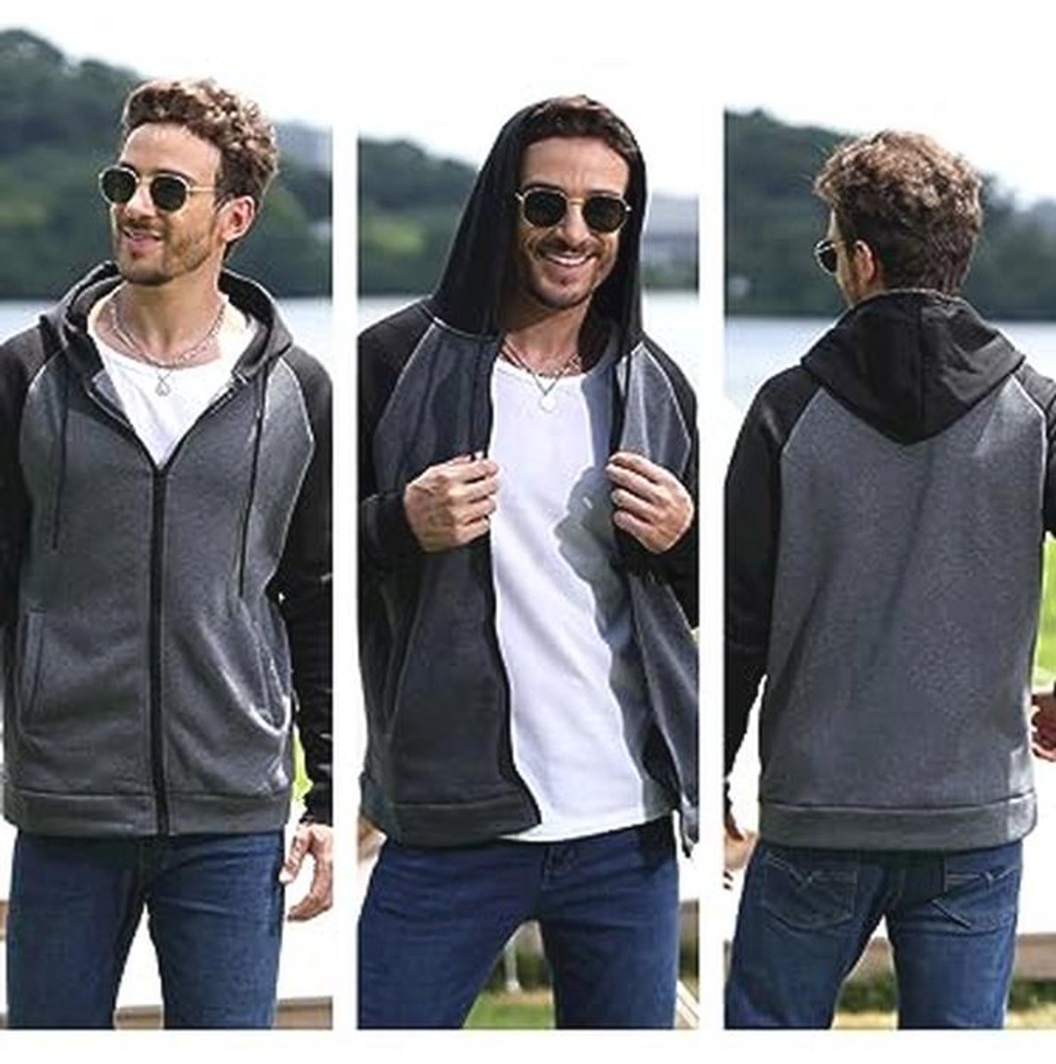 Lichte Heren Hoodie Met Rits - Comfortabele Capuchon Hoodie voor Mannen