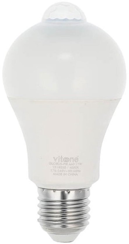 VITO LED lamp met sensor, E27 fitting, 11W, 1045lm, 4000K.
