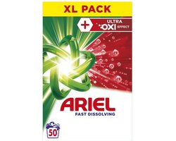 Ariel Fast Dissolving Ultra OXI – Waspoeder – 50 Wb – XL Pack