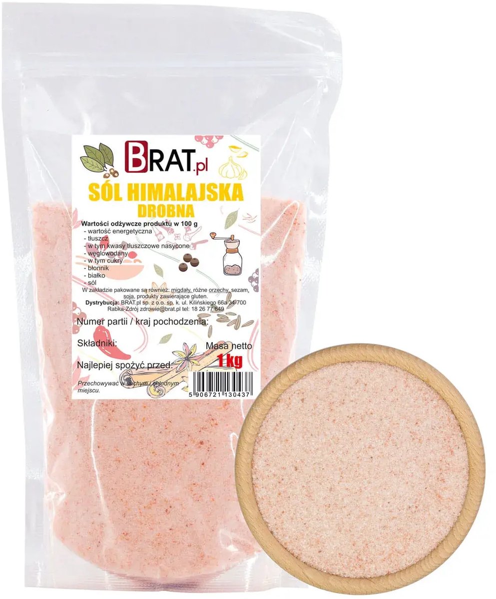 BRAT Himalayan – Fijne Zout – 100% Natuurlijk – Minerale Rijk – Doypack 1kg
