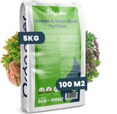 Sedum & Groendak Meststof – 5 kg voor 100 m2 - Sedumdak Voeding met Langdurige Afgifte voor Sterke Groei en Voorkoming van Kale Plekken – Voor Extensieve & Intensieve Daken – NPK 9-2-7 – Organifer