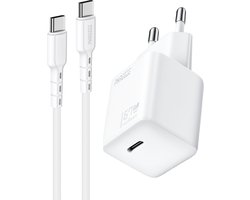 Oplader usb C 65w - Snellader usb C - Oplaadkabel usb C naar usb C - 1 meter - Oplaadstekker - Incl usb C kabel - 1 meter - Wit