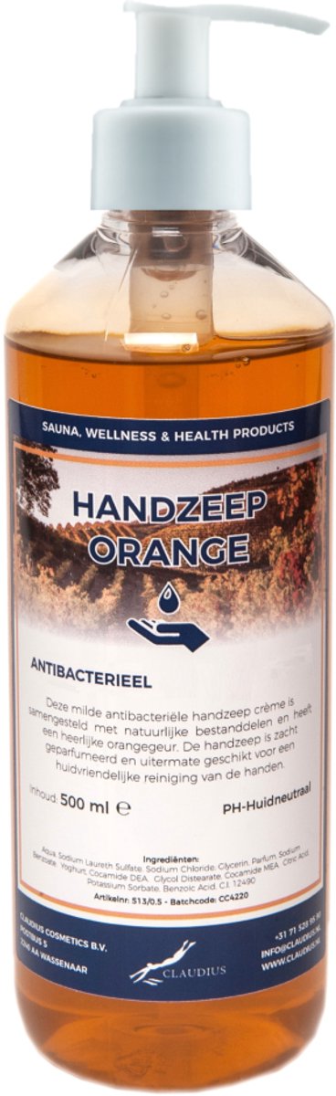 Handzeep Orange 500 ml - met gratis pomp