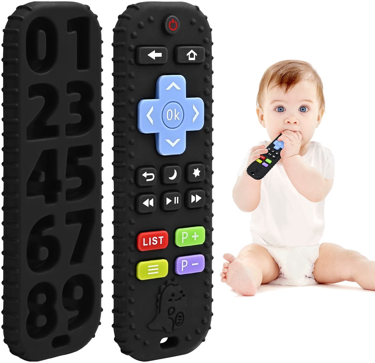 Kraftverdia - Bijtstokjes voor baby's van 0-6-12 maanden - Op afstand bedienbare tandenknarshulp - Zeer zacht - Babyspeelgoed - Babybadspeelgoed - Baby troost speelgoed - Cadeaus voor pasgeborenen