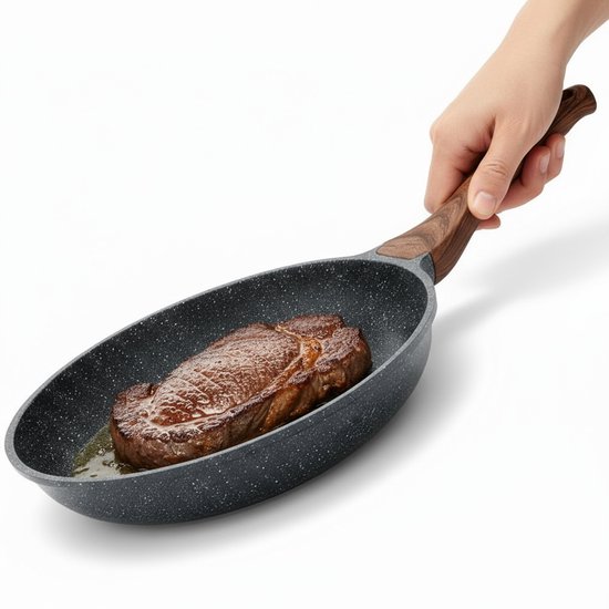 Rednas Ceramiwood Koekenpan - Ø28 cm - PTFE & PFAS-vrij - Keramische Antiaanbaklaag - Geschikt voor Inductie en Gas