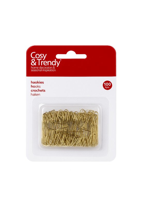 Cosy & Trendy Kerstbalhaakjes - 100x - Goud - 4 cm - Kerstballen ophangen haakjes