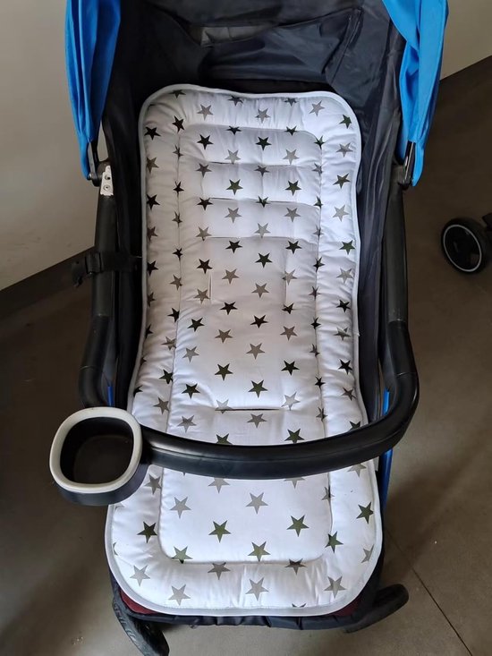 Universele Kinderwagenzetelvoering Katoen - Ademend Zacht Kinderwagenkussen Met Hoofd-Hals-Lichaam Ondersteuning, Instelbare Buggy Zetelmat Voor Pram/Pushchair van Merkloos — afbeelding 2