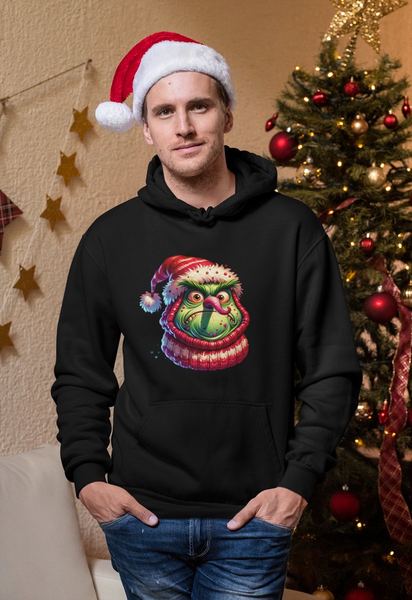 Grumpy Santa - Kersttrui - Kerst Trui Zwart - Grappig Kersttrui - Maat M - Limited Edition